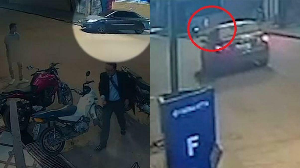 A imagem em destaque mostra o momento antes de o carro atropelar a criança.